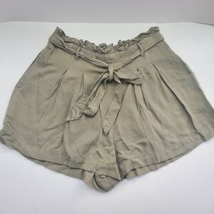 American Eagle Size Small Womens Elastic Waist Tie Front Short Viscose Green